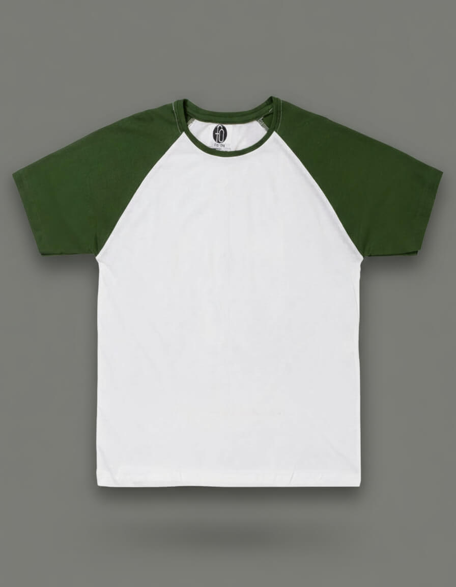 Raglan White And Green